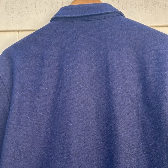 Qilo Wool Blend Navy Blue Coat Full Zip Jacket Size Medium Fall Winter Luxury - Picture 9 of 9